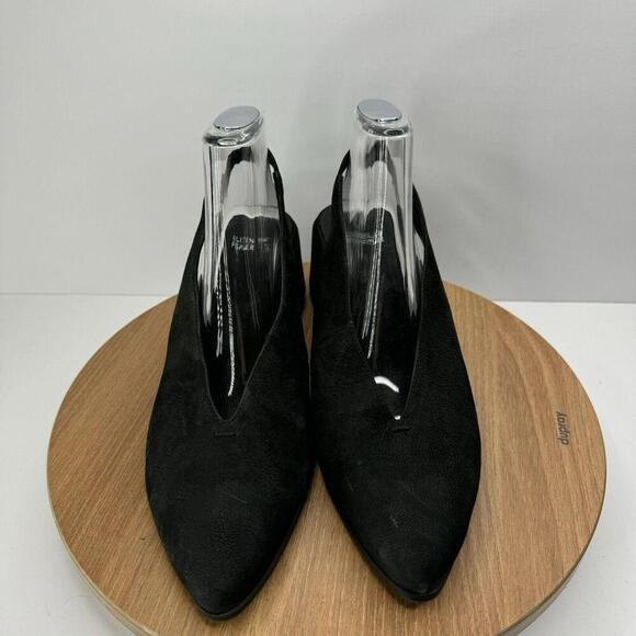 Eileen Fisher Minimalist Black Suede leather Slingback Wedge mules Size 9 EUC - Picture 5 of 6